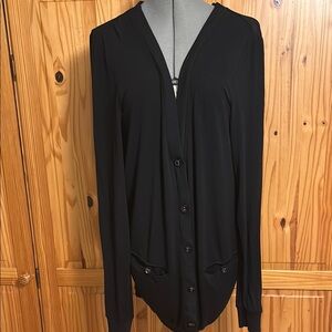 Black Long Sleeve Button Down Shirt with Relaxed Fit